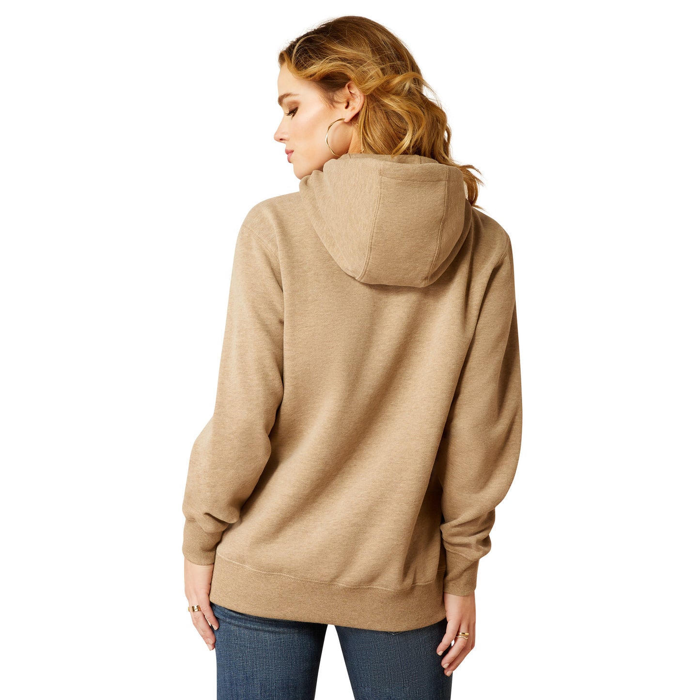 Ariat Ladies Bronco Stitch Dark Oatmeal Heather Hoodie 10052408