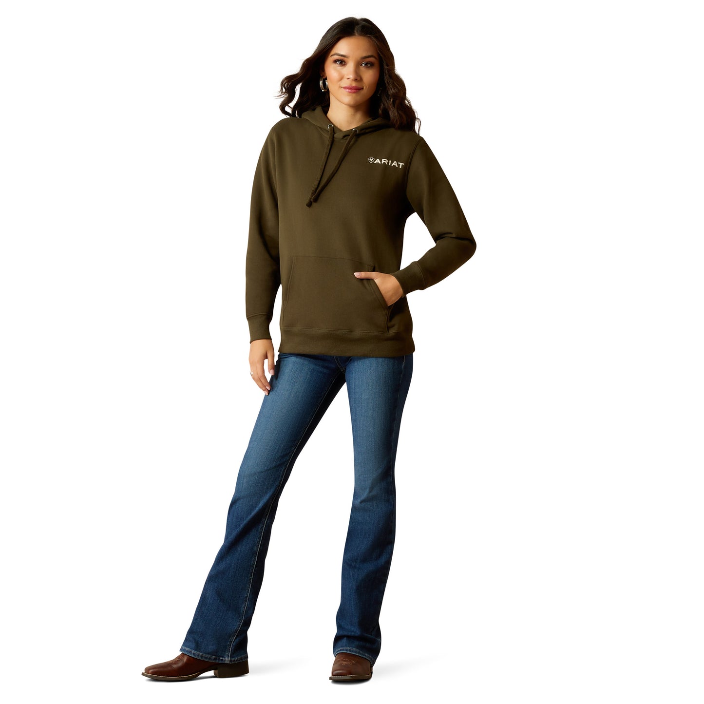 Ariat Ladies Stamp Relic Brown Hoodie 10052411