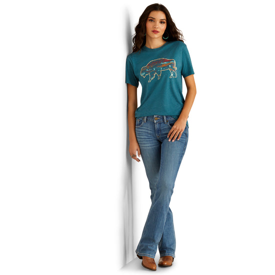 Ariat Ladies Bison Ranch Deep Sea Heather T-Shirt 10052540