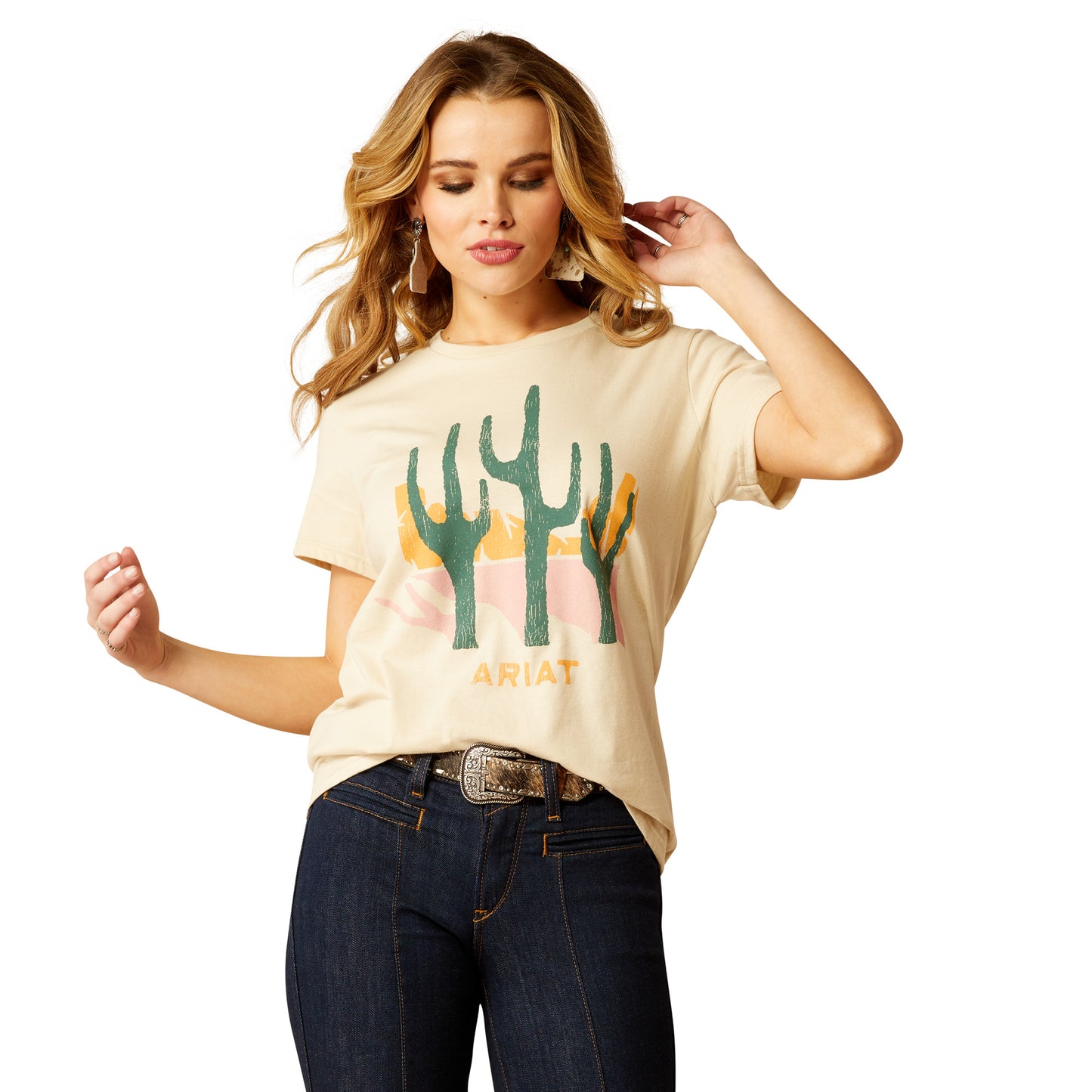 Ariat Ladies Saguro Modern Natural Tan T-Shirt 10052545