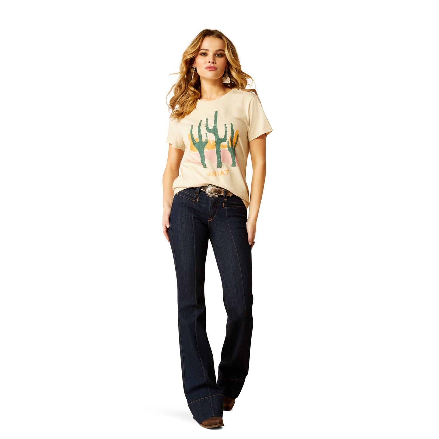 Ariat Ladies Saguro Modern Natural Tan T-Shirt 10052545