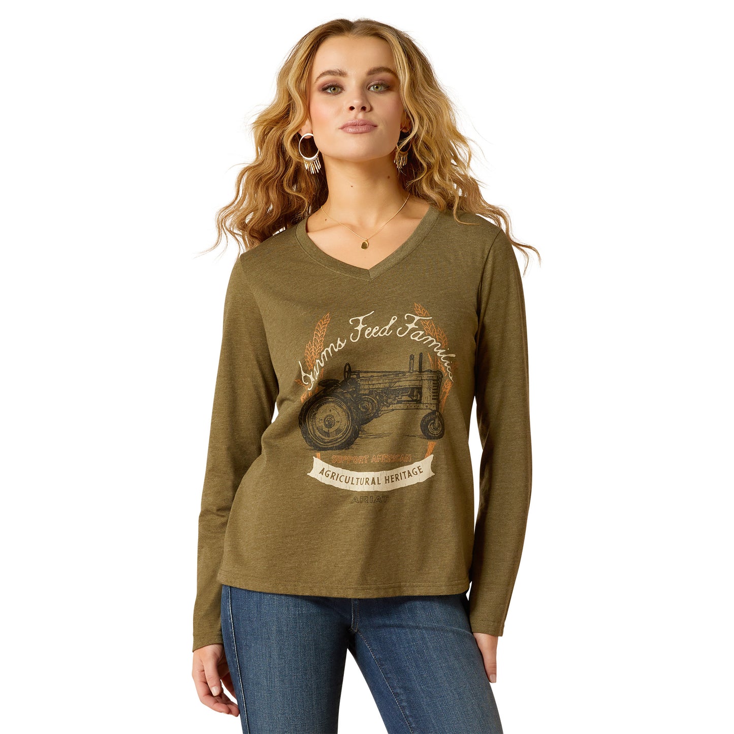 Ariat Ladies AG Heritage Military Heather T-Shirt 10052547