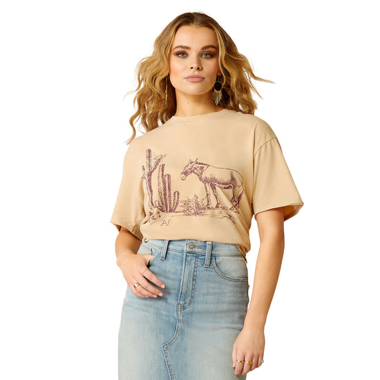 Ariat Ladies Burro Irish Cream Graphic T-Shirt 10052610