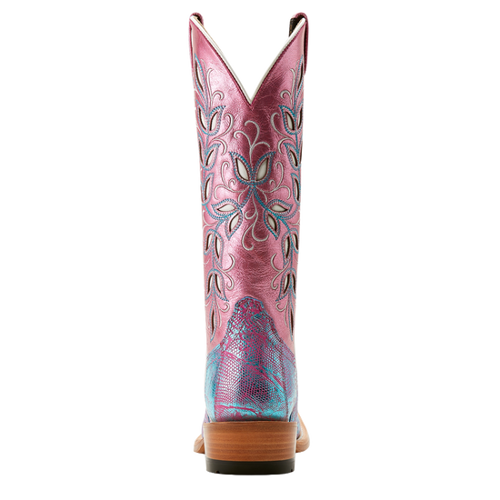 Ariat Ladies Futurity Silk Turquoise Shimmer Lizard Western Boot 10053599