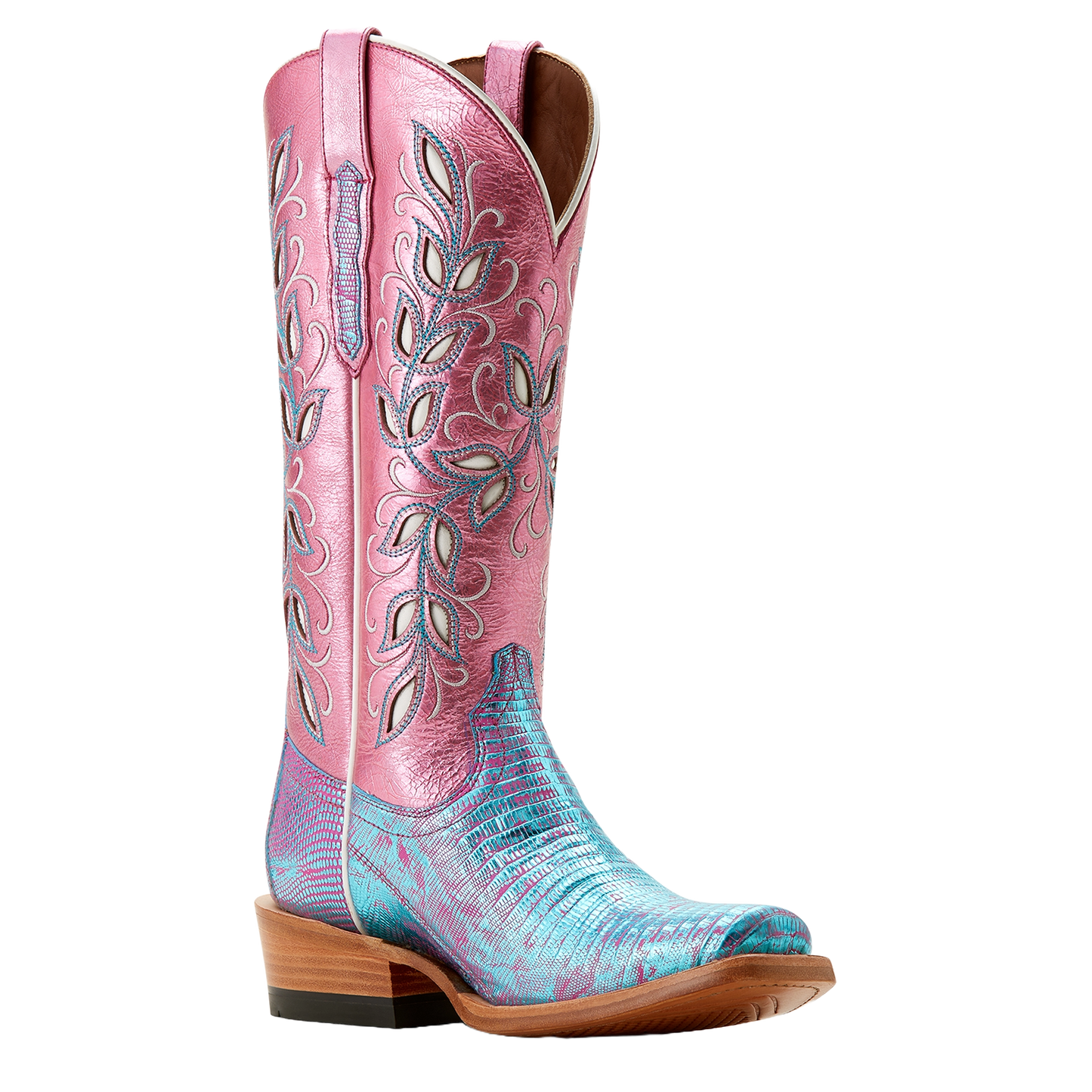 Ariat Ladies Futurity Silk Turquoise Shimmer Lizard Western Boot 10053599