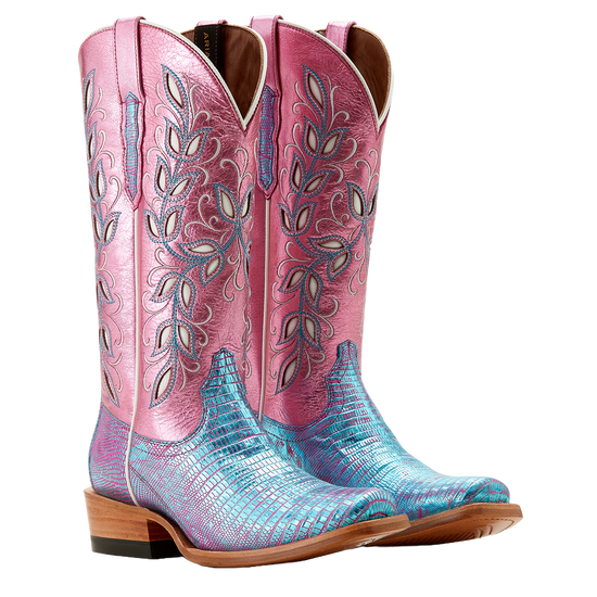 Ariat Ladies Futurity Silk Turquoise Shimmer Lizard Western Boot 10053599