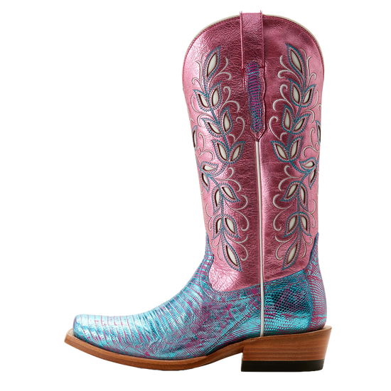 Ariat Ladies Futurity Silk Turquoise Shimmer Lizard Western Boot 10053599