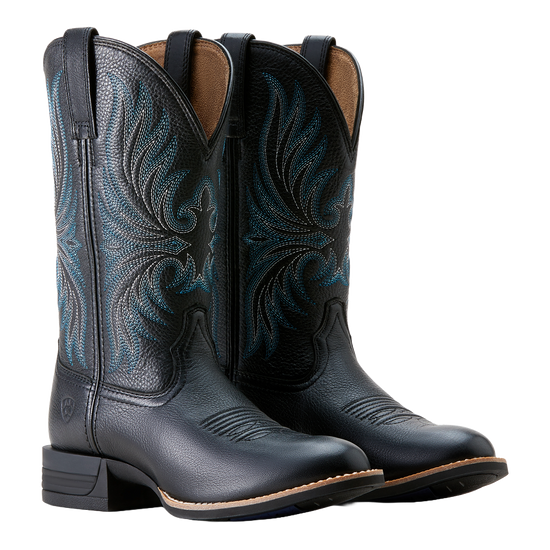 Ariat Ladies Ranahan Embroidered Black Deertan Western Boot 10053600