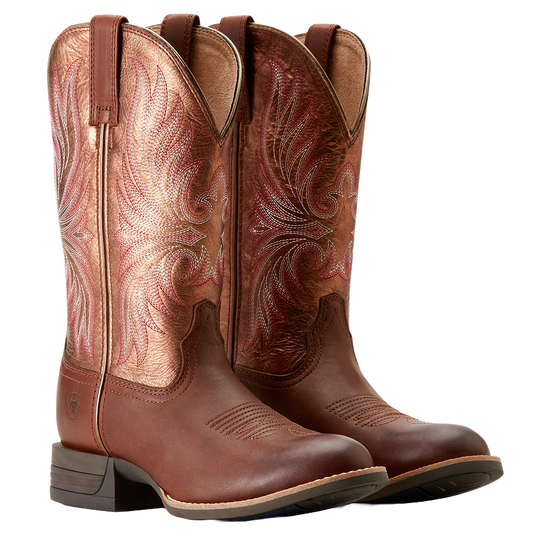 Ariat Ladies Ranahan Embroidered Sienna Saddle Brown Western Boot 10053601