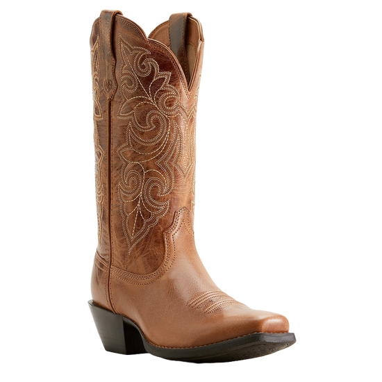 Ariat Ladies Round Up Ready Russet Brown Square Toe Boots 10053733