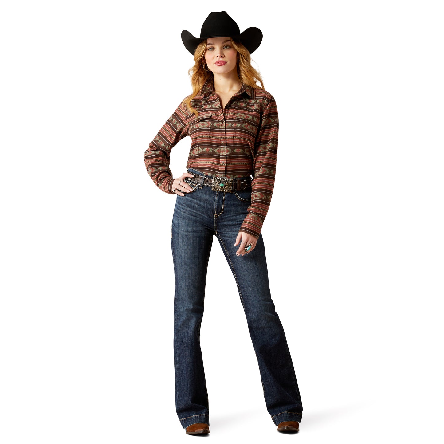 Ariat Ladies Everyday Soft Silt Serape Print Western Snap Shirt 10053884