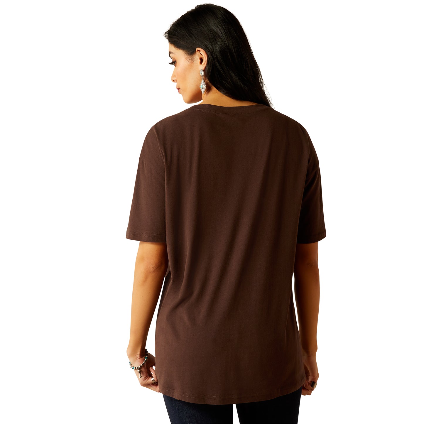 Ariat Ladies Checkerboard Mole Brown Graphic T-Shirt 10053956