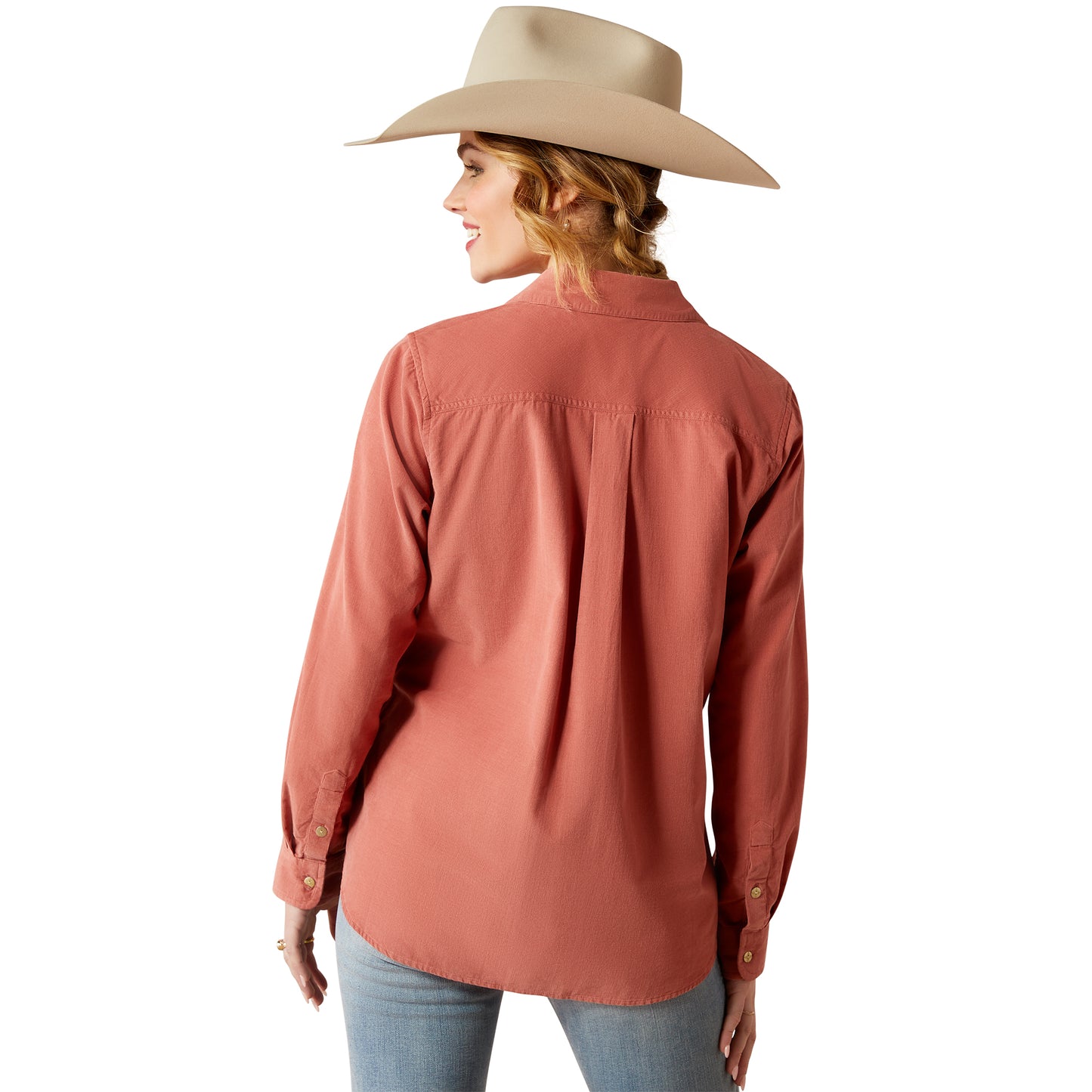 Ariat Ladies Billie Jean Corded Light Mahogany Button Down Shirt 10053971