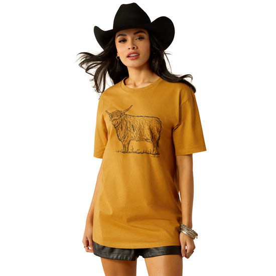 Ariat Ladies Highlander Harvest Gold Graphic T-Shirt 10054029