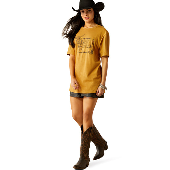 Ariat Ladies Highlander Harvest Gold Graphic T-Shirt 10054029