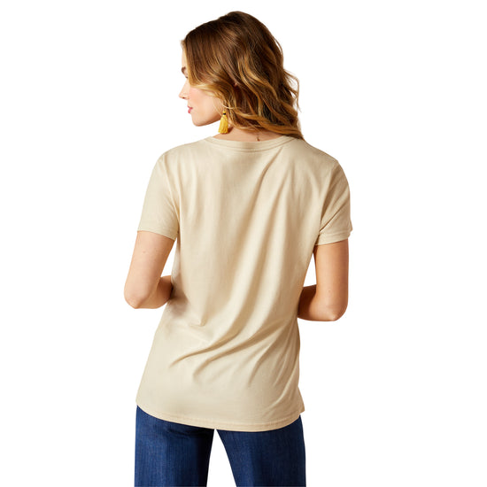 Ariat Ladies Longhorn Watercolor Natural Graphic T-Shirt 10054039