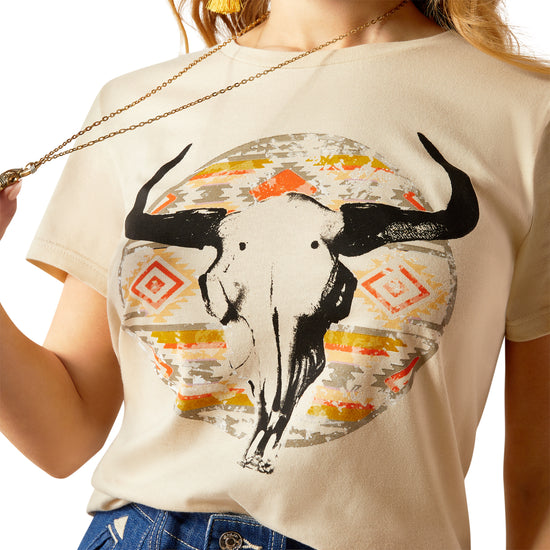 Ariat Ladies Longhorn Watercolor Natural Graphic T-Shirt 10054039