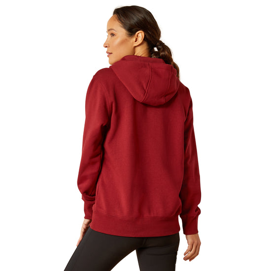 Ariat Ladies Rebar Skill Set Cabernet Red 1/2 Zip Hoodie 10052847