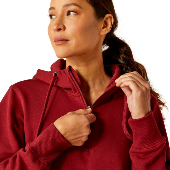 Ariat Ladies Rebar Skill Set Cabernet Red 1/2 Zip Hoodie 10052847