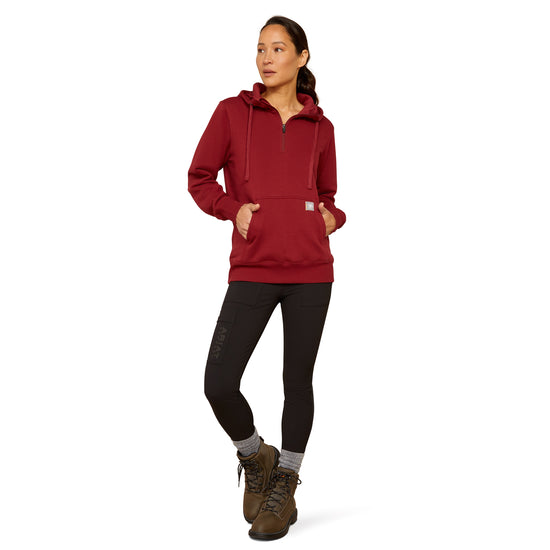 Ariat Ladies Rebar Skill Set Cabernet Red 1/2 Zip Hoodie 10052847