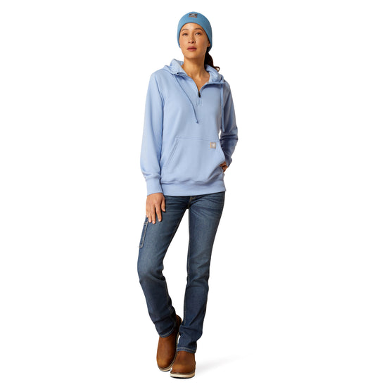 Ariat Ladies Rebar Skill Set Bel Air Blue 1/2 Zip Hoodie 10052848