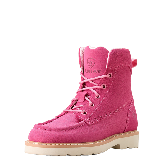 Ariat Youth Girl's Rebar Lift Haute Pink Suede Boot 10053779