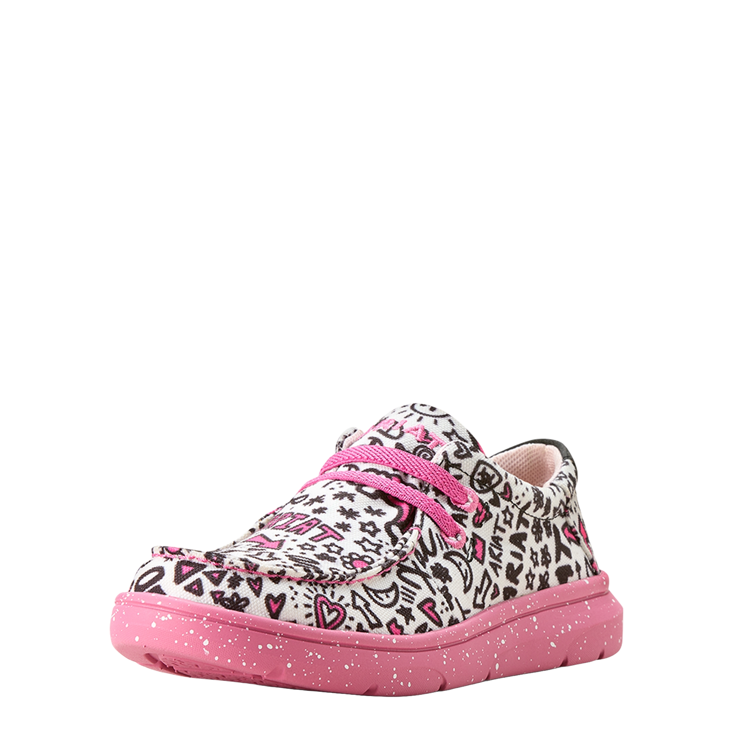 Ariat Youth Girl's Hilo Graphic Doodles Pink Slip On Shoe 10053803