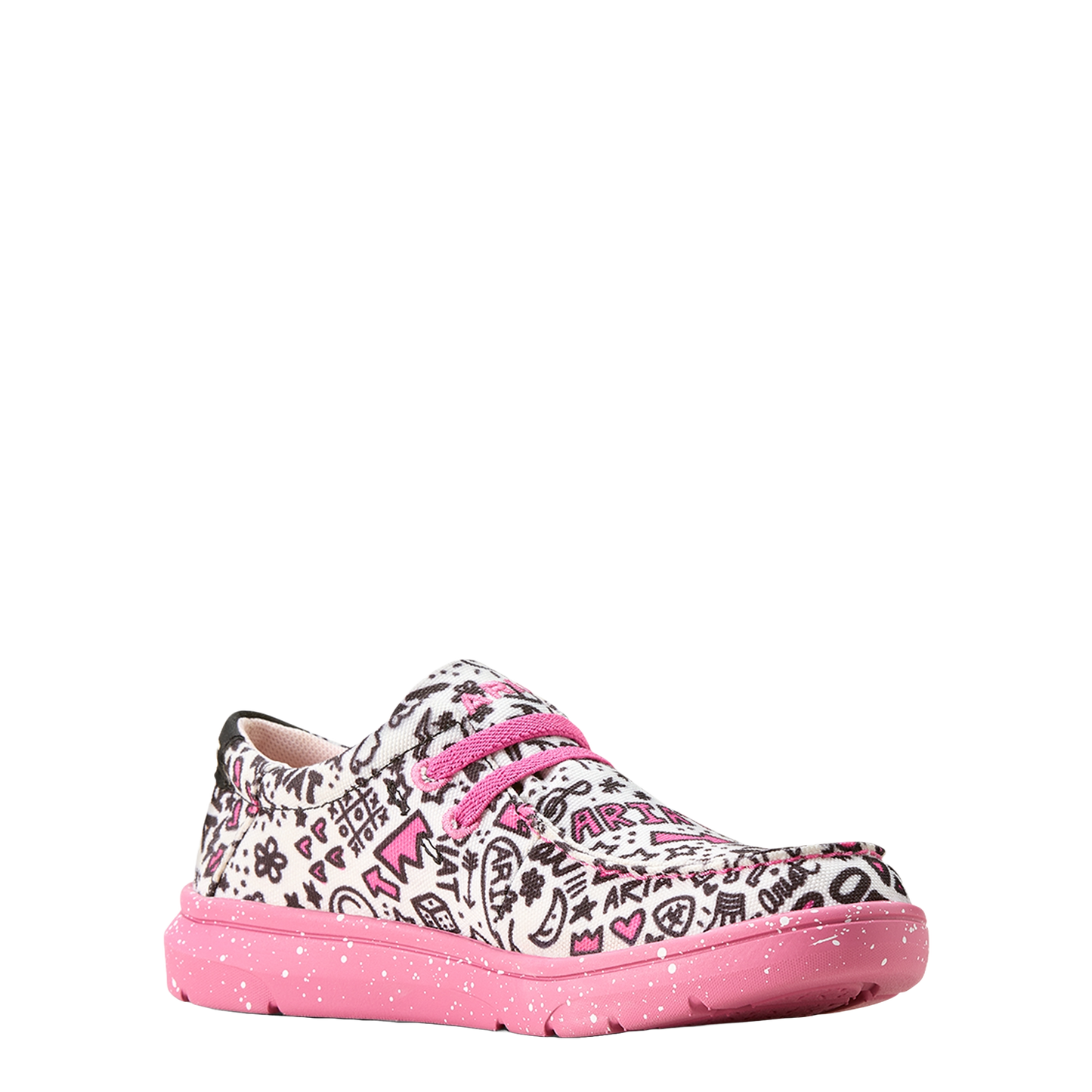 Ariat Youth Girl's Hilo Graphic Doodles Pink Slip On Shoe 10053803