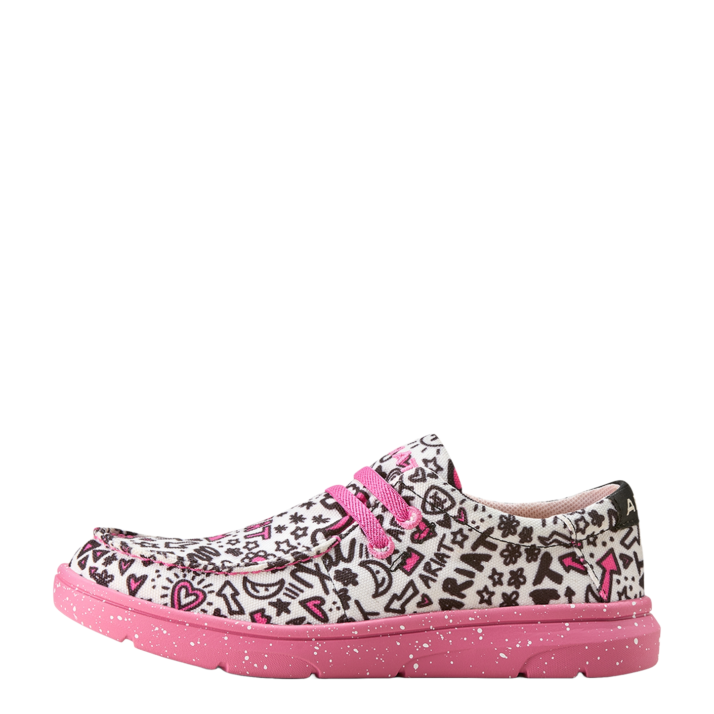 Ariat Youth Girl's Hilo Graphic Doodles Pink Slip On Shoe 10053803