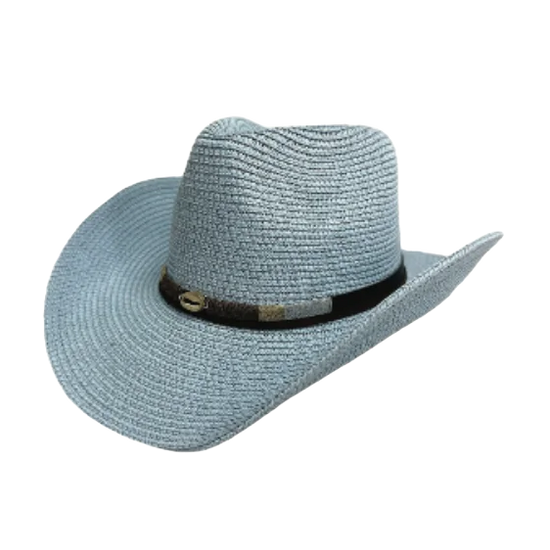 Lucky 7 Ladies Light Blue Straw Hat FH579-LB