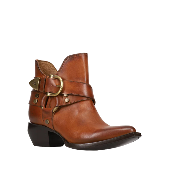 Frye Ladies Sacha Multi Strap Caramel Leather Booties FR41351-CARA