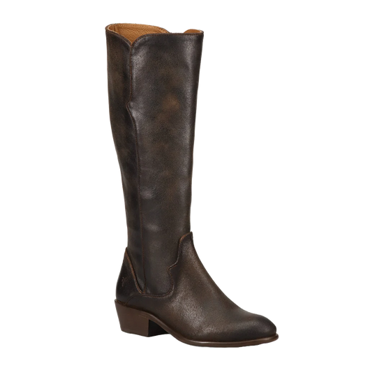 Frye Ladies Carson Piping Chocolate Tall Western Boots FR41360-CHOC