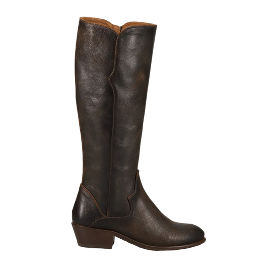 Frye Ladies Carson Piping Chocolate Tall Western Boots FR41360-CHOC