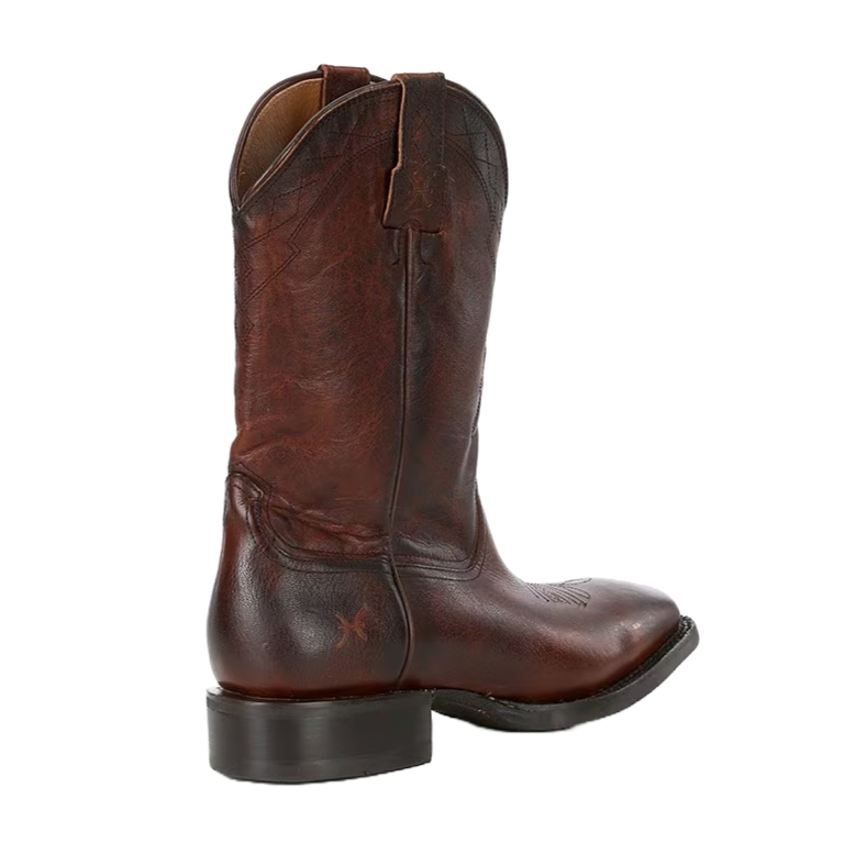 Frye Men's Hauser Logo Stitch Tobacco Briana Leather Boots FR41587-TOBC