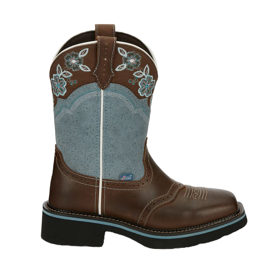 Justin Ladies Starlina Denim Blue Wide Square Western Boots GY9950