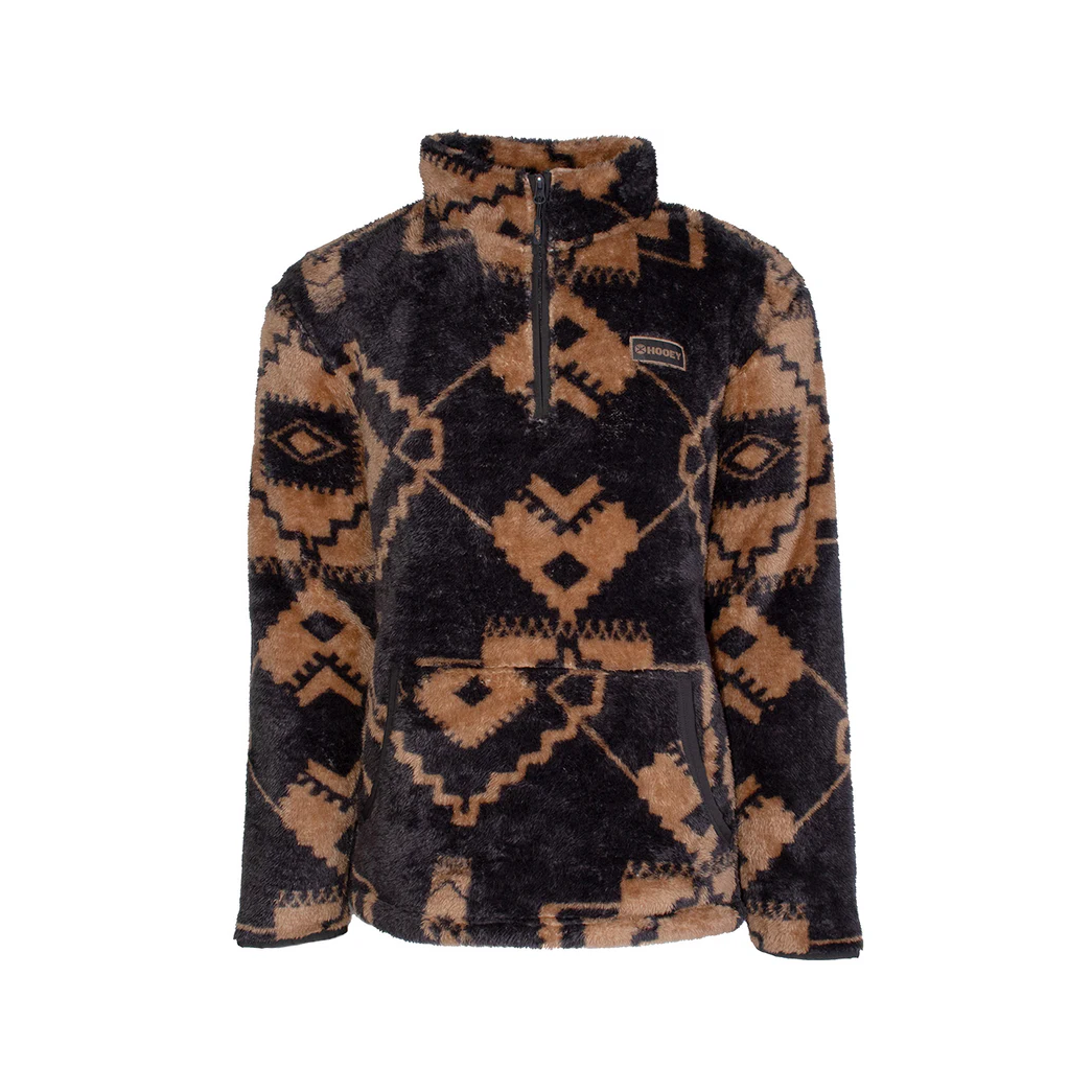 Hooey Men's Aztec Pattern Black & Tan Fleece Pullover HFP015BKTN