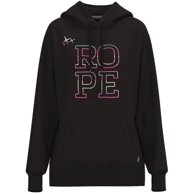 Hooey Ladies Rope Like A Girl Graphic Black Hoodie HH1228BK