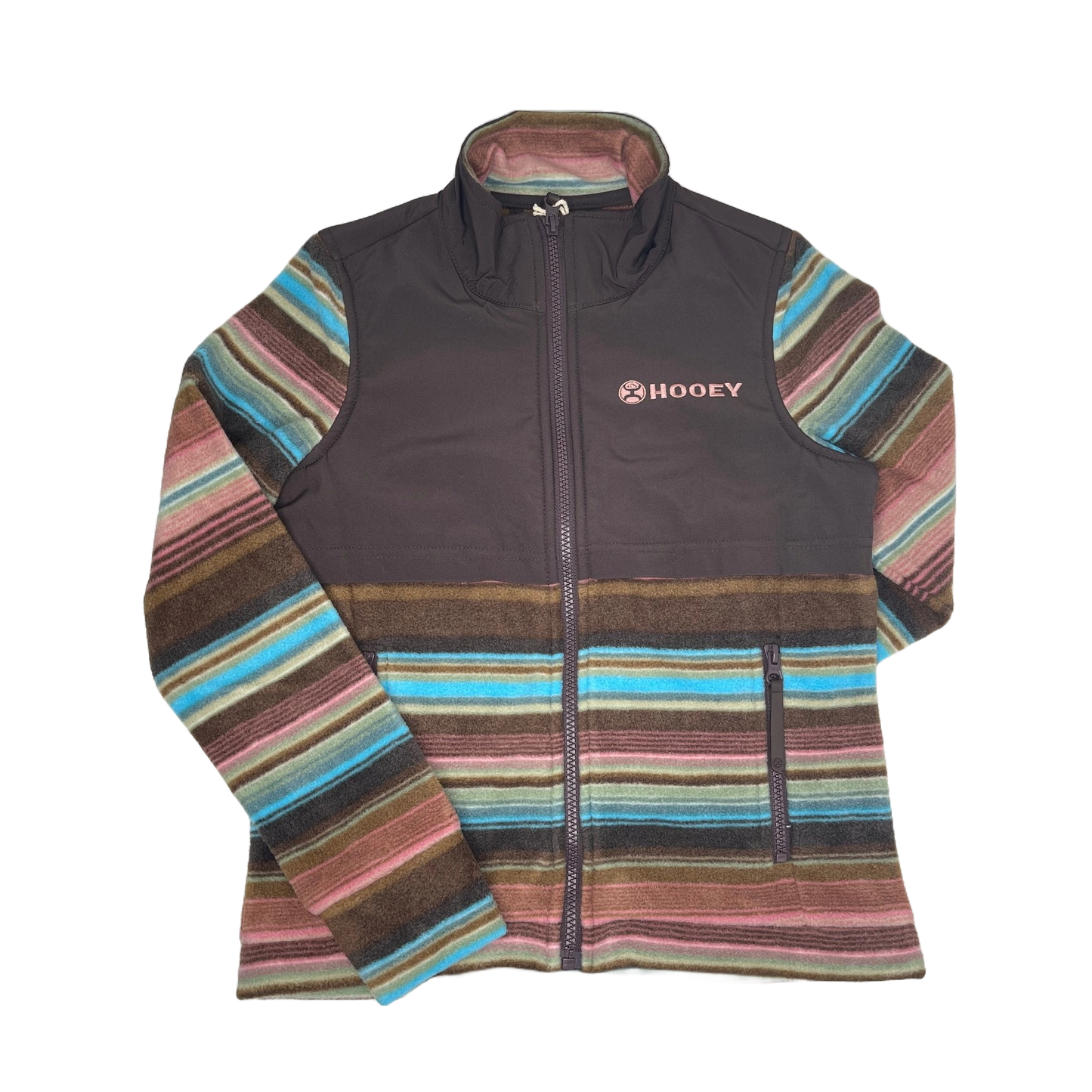 Hooey Youth Girl's Tech Brown Serape Stripe Fleece Jacket HJ133SPBR-Y