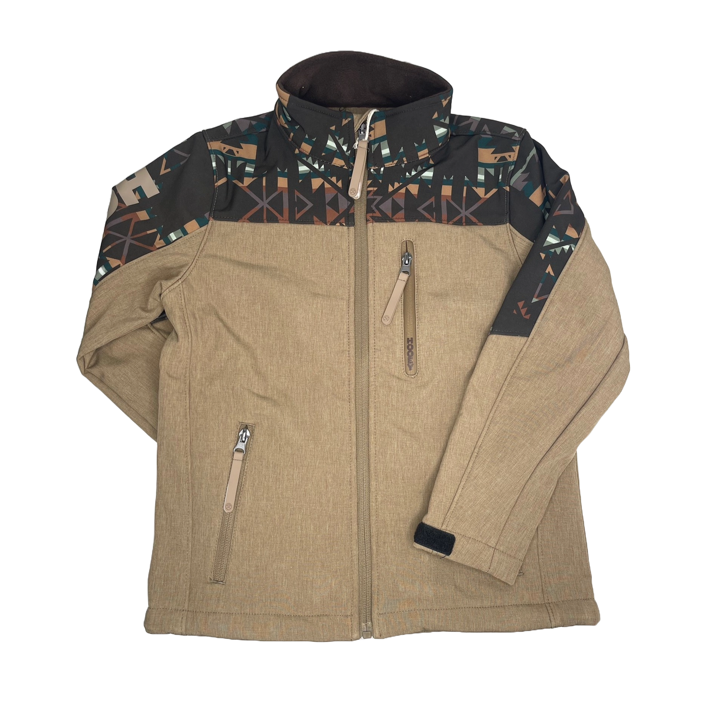 Hooey Youth Boy's Aztec Brown Yoke Tan Softshell Jacket HJ129AZTN-Y