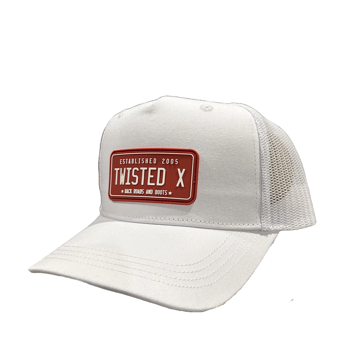 Twisted X License Plate White & Red Snapback Hat CAP0014