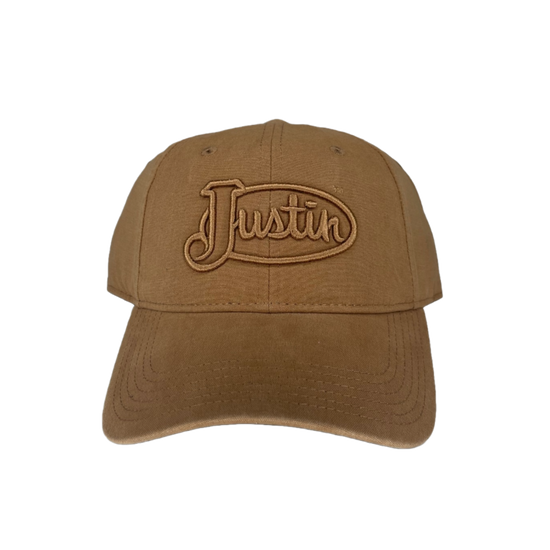 Justin Men's 6-Panel Logo Embroidery Khaki Cap JCBC714-KHAKI