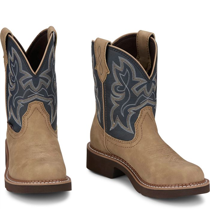 Justin Ladies Kay 8 Inch Honey & Denim Western Boot GY9550