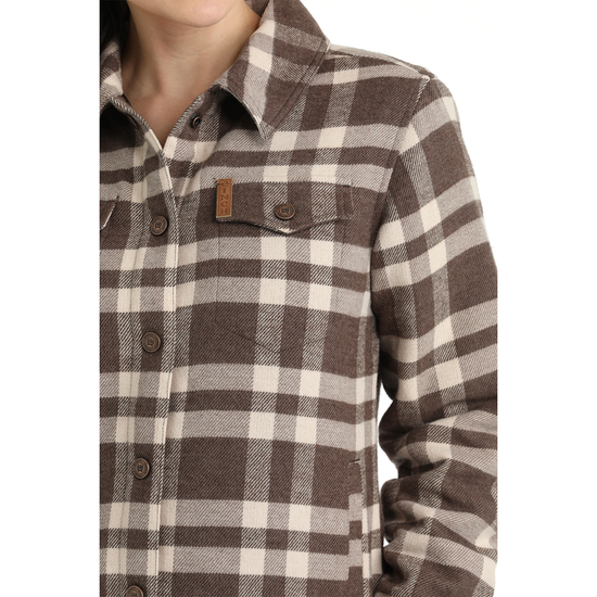 Cinch Ladies Wool Trucker Gray & Brown Plaid Jacket MAJ9905001