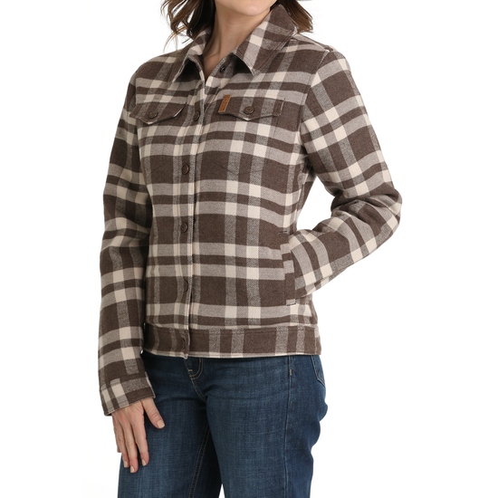 Cinch Ladies Wool Trucker Gray & Brown Plaid Jacket MAJ9905001