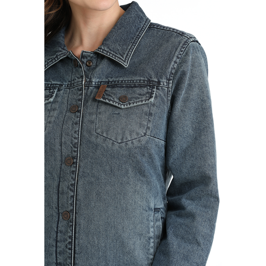 Cinch Ladies Reversible Trucker Aztec Indigo Denim Jacket MAJ9906001