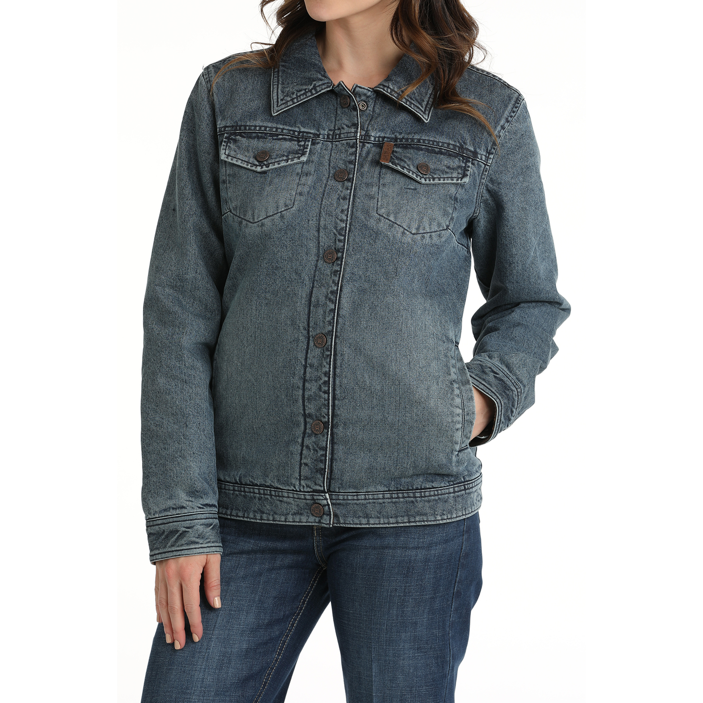 Cinch Ladies Reversible Trucker Aztec Indigo Denim Jacket MAJ9906001