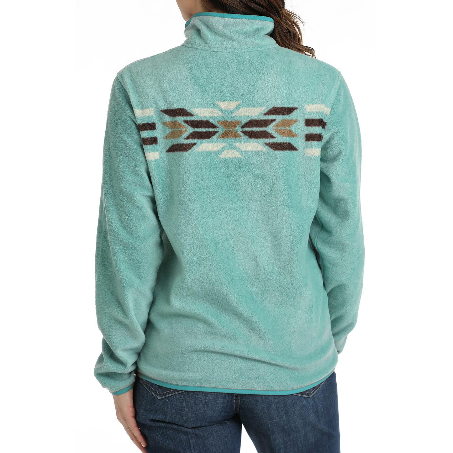 Cinch Ladies Fleece 1/4 Snap Aztec Turquoise Pullover MAK9909002