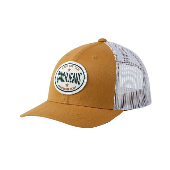 Men's Orange "Cinch Jeans" 6 Panel Trucker Hat MCC0110010