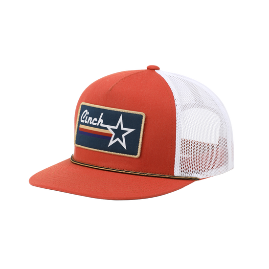 Cinch Men's Logo 5-Panel Orange Snapback Hat MCC0600206