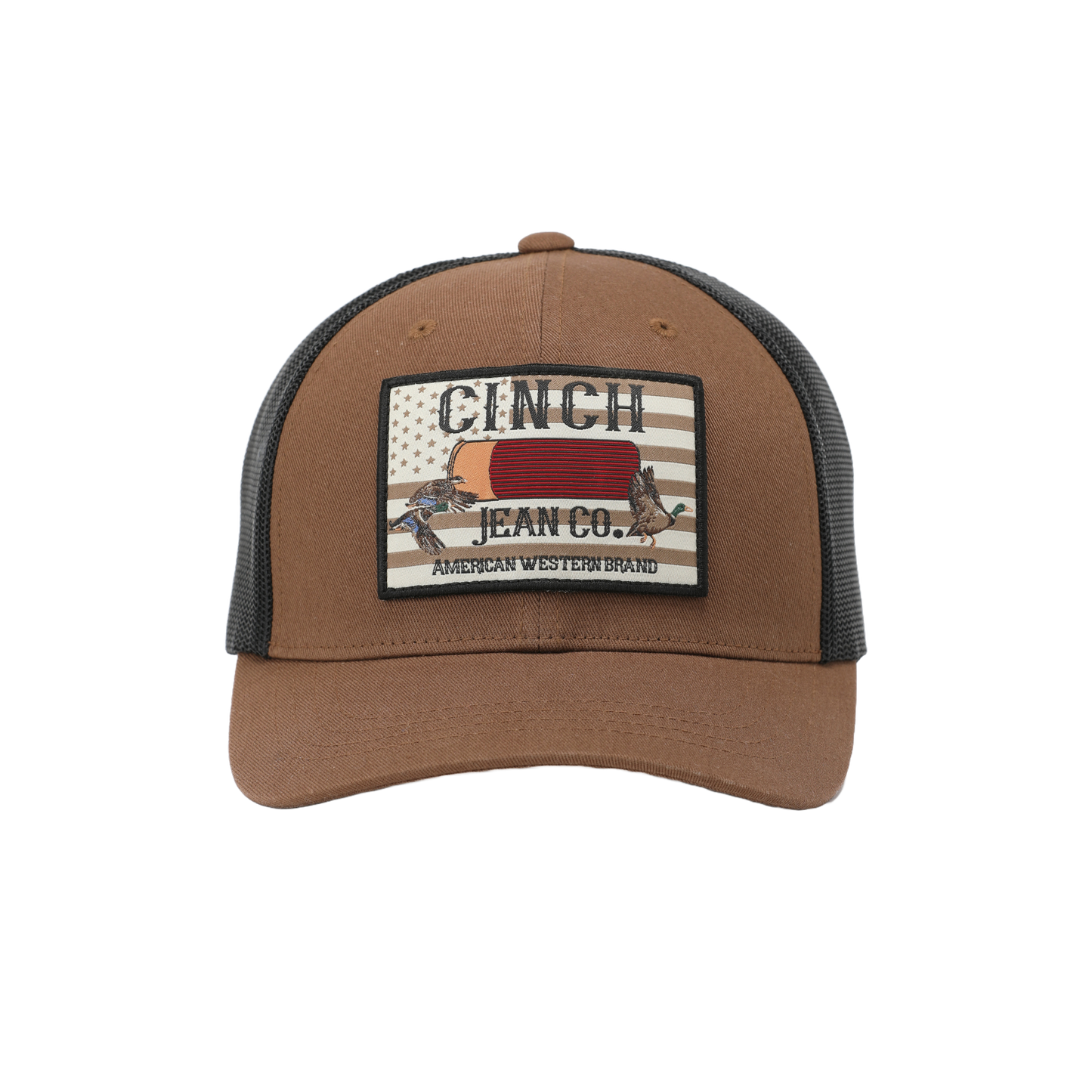 Cinch Men's Flexfit Logo Patch Brown Snapback Trucker Cap MCC0660638